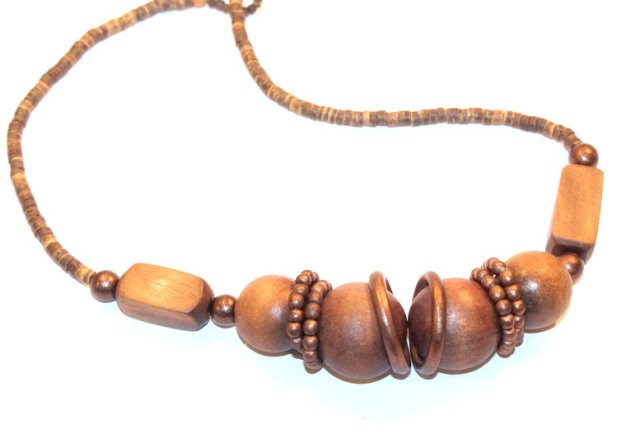 DREWNIANE efektowne  Korale duże kule