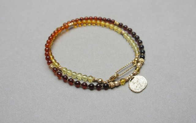 Bursztyny ombre vol. 4 /choker/ naszyjnik - Szlachetna kolekcja