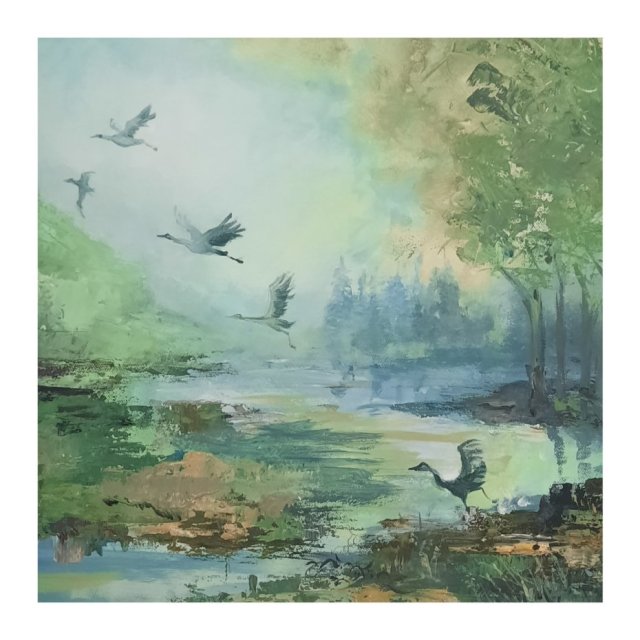 Nad rozlewiskiem... akryl na płótnie