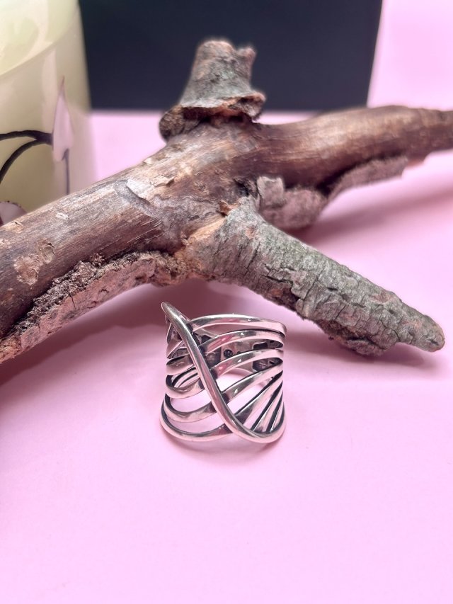 ☘︎ ☘︎ srebrna szeroka obrączka ☘︎ ☘︎