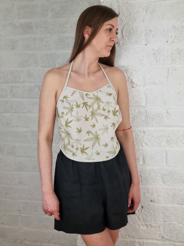 Dwustronny topik konopno-bawelniany. Polskie konopie.