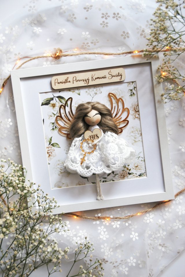Pamiątka I Komunii Świętej - aniołek dziewczynka - prezent komunia
