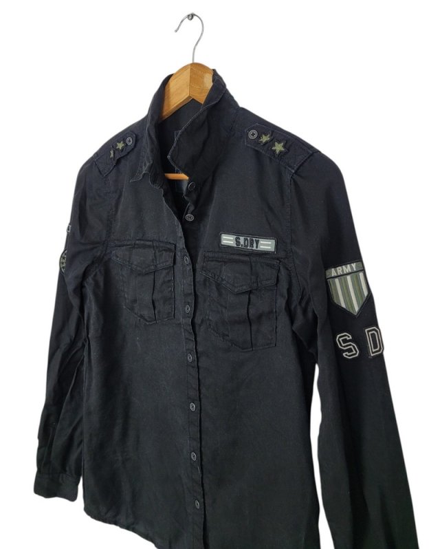 SUPERDRY Military koszula męska unisex czarna XS