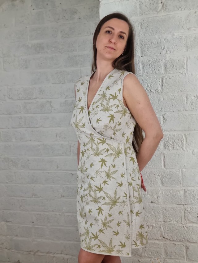 Dwustronny sukienka konopno-bawelniana. Polskie konopie.