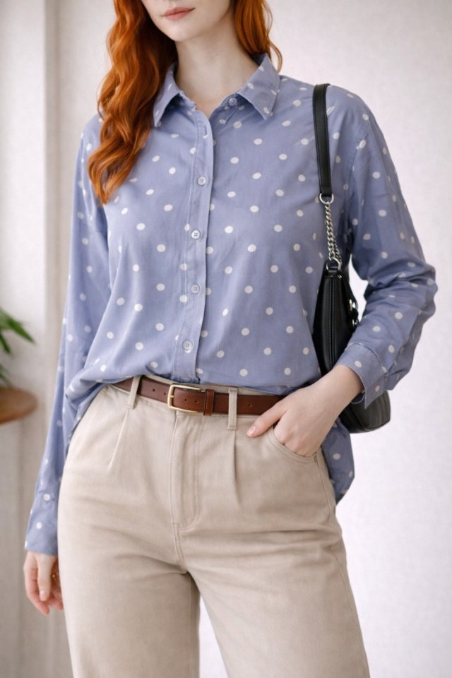 H&M Wiskoza Koszula w Groszki