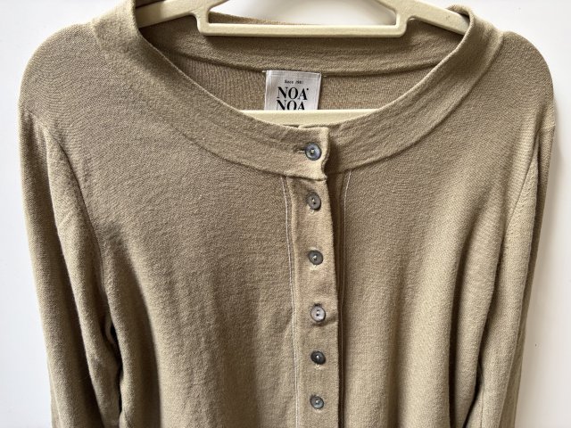 NOA NOA OLIWKOWY sweterek 10%caschmere 90%Cotton