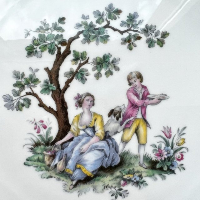 WATTEAU - ROYAL WORCESTER - lata 50-te. XXw.❤ Obraz na porcelanie