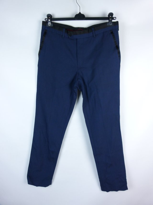 Red Eleven granatowe spodnie wizytowe z wool / 34R pas 88 cm