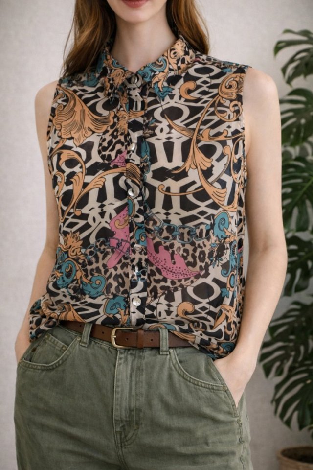 Wzorzysta bluzka Top