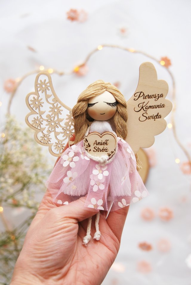 Mały anioł dla dziewczynki - prezent komunijny | Pamiątka Komunii