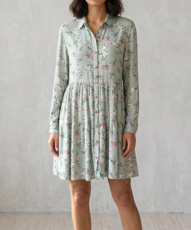 Miętowa sukienka wiskoza (F, A, Vw)