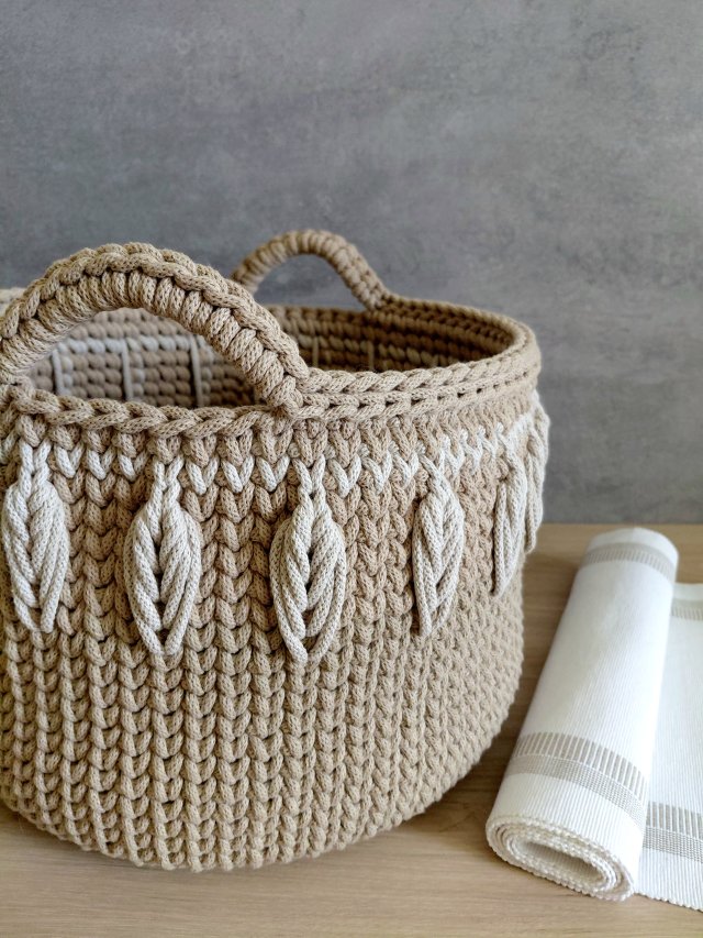 DUŻY KOSZ ZE SZNURKA BAWEŁNIANEGO