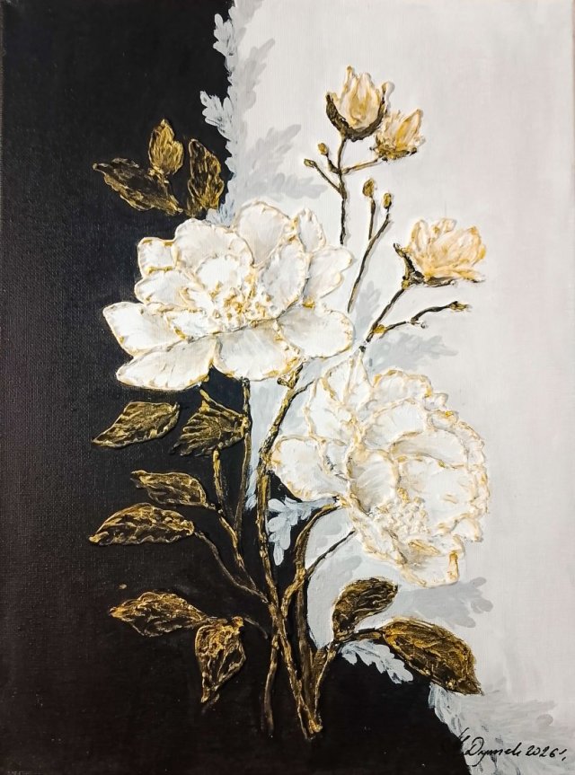 EKSKLUZYWNA DEKORACJA GLAMOUR - OBRAZ STRUKTURALNY Z TEKSTURĄ 3D "ESENCJA ELEGANCJI" (darmowa dostawa)