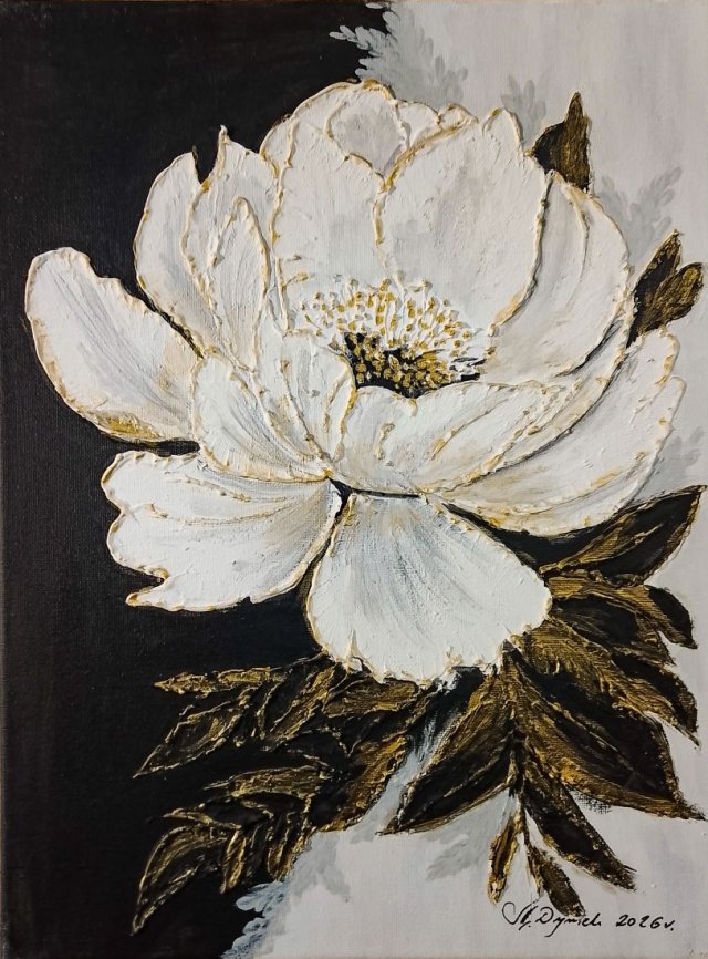 EKSKLUZYWNA DEKORACJA GLAMOUR - OBRAZ STRUKTURALNY Z TEKSTURĄ 3D "RANNY ROZKWIT" (darmowa dostawa)