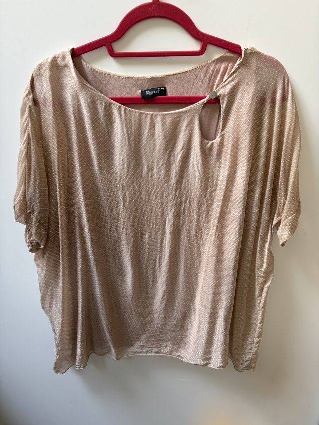 100% Silk RINALDI romantyczna oryginalna dwuwarstwowa   zwiewna bluzka jedwabna