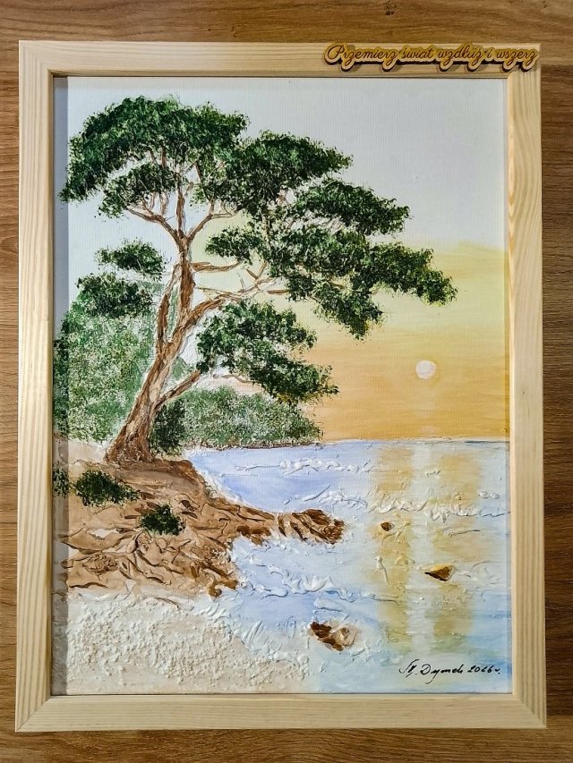 OBRAZ STRUKTURALNY 3D Z DEDYKACJĄ - "BLASKU BRZEG" - GOTOWY POMYSŁ NA SPERSONALIZOWANY PREZENT