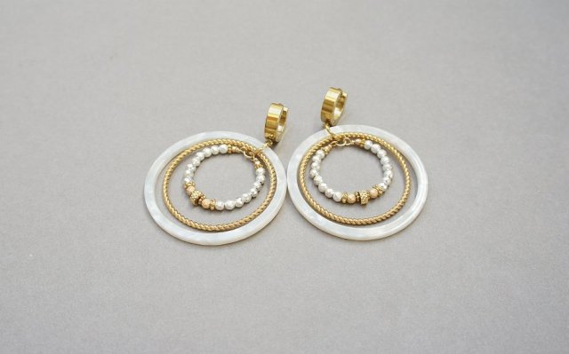 Wianki circle (white)  - kolczyki