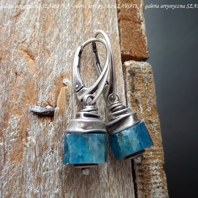 PRYWATNE OCEANY kolczyki z apatytu i srebra