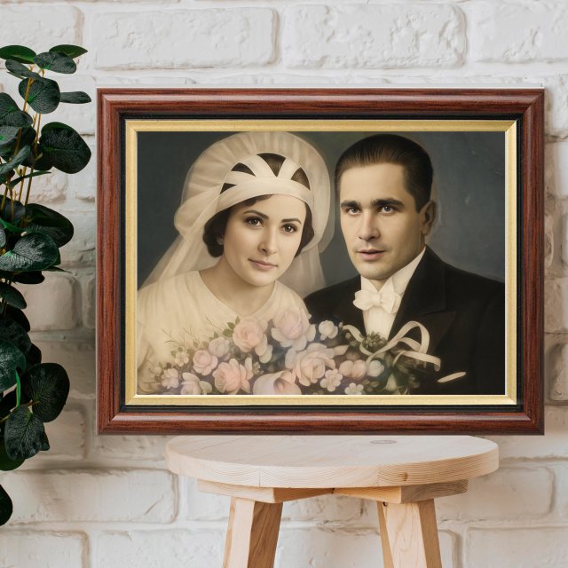 Monidło | Prezent dla Nowożeńców | Portret małżeński | W stylu retro