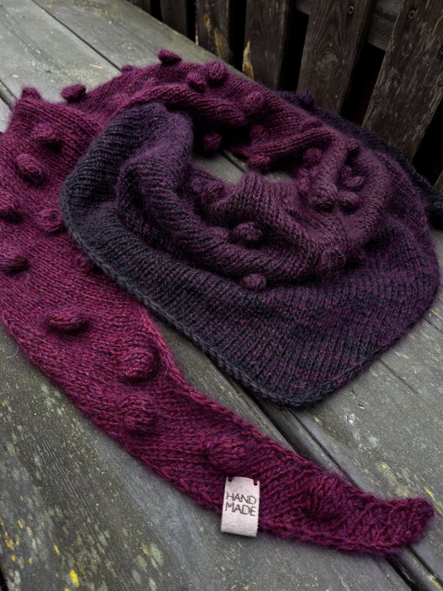 burgund bąble  / szal