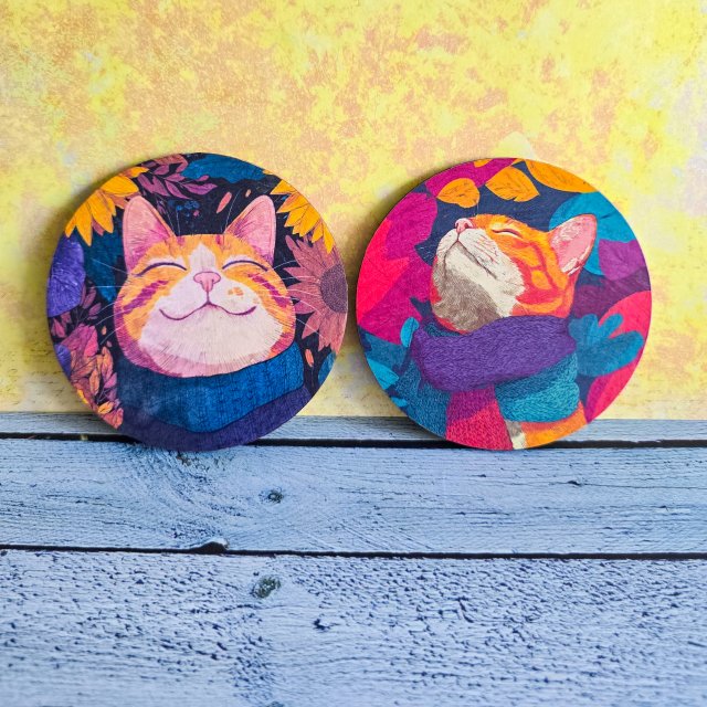 Para podkładek - Koci uśmiech