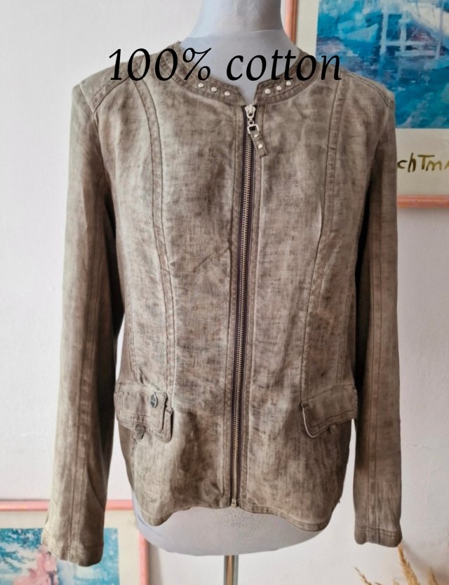 C&A żakiet khaki letni 42 XL 44 plus size