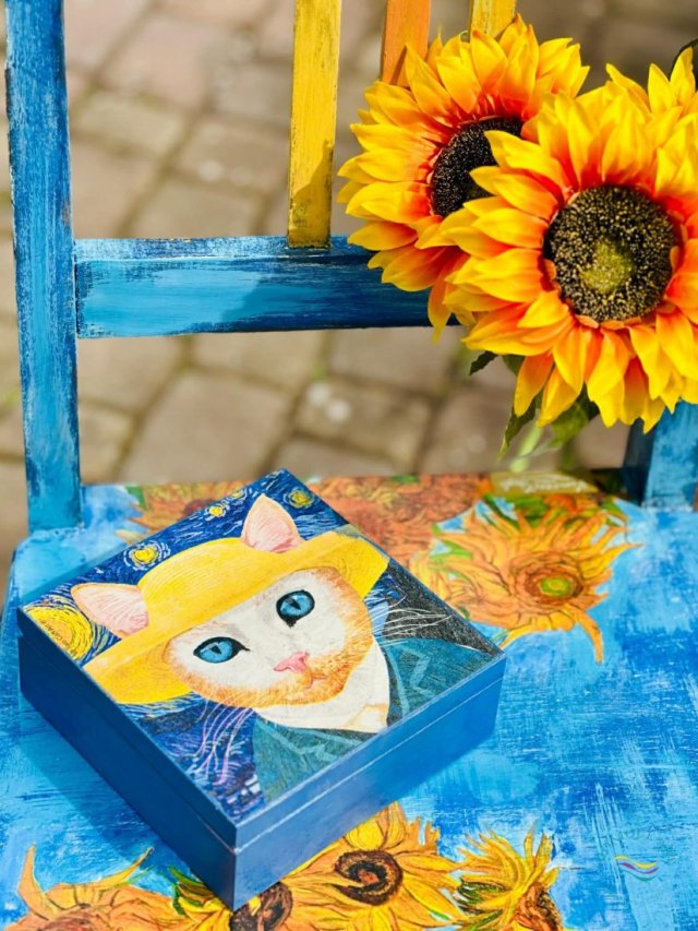 Kuferek dla miłośnika sztuki, Van Gogh, prezent, na biżuterię