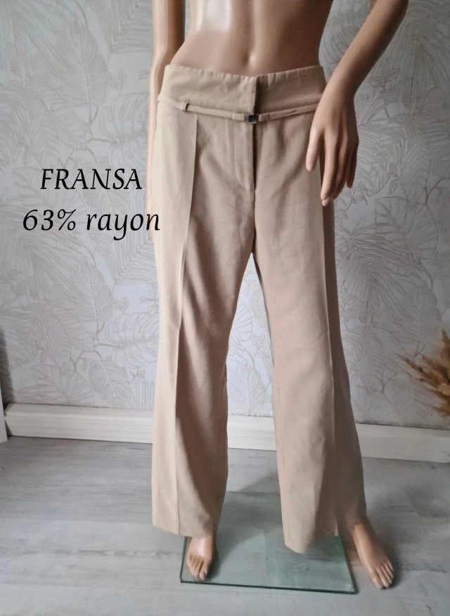 No350 Fransa spodnie elastyczne beżowe klastczne rayon 42 XL