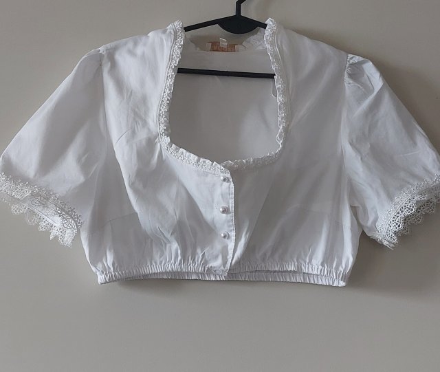 Vintage  biala bluzka krótka w ludowym stylu  dirndl  Kruger 40