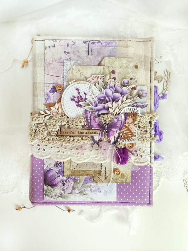 Notes -  junk journal lawendowy