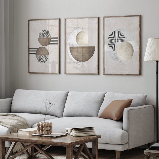 ZESTAW PLAKATÓW 3x 61x91 cm, Abstrakcja geometryczna  (set253)