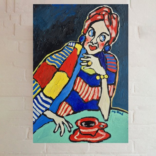 obraz do salonu  kobieta która słucha siebie