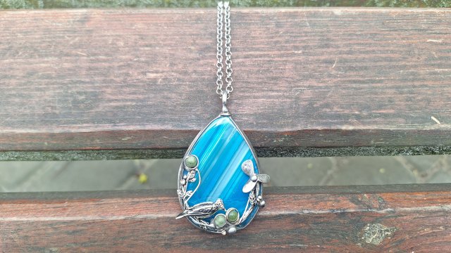 Niebieski ptak  - wisiorek