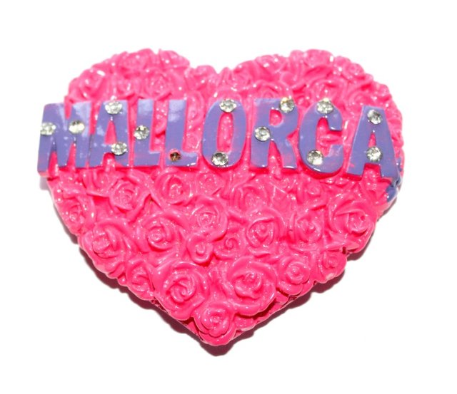 MALLORCA serce z różyczek ceramiczny magnes