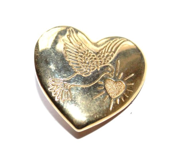 Broszka złote serce gołąbek Variety Club vintage
