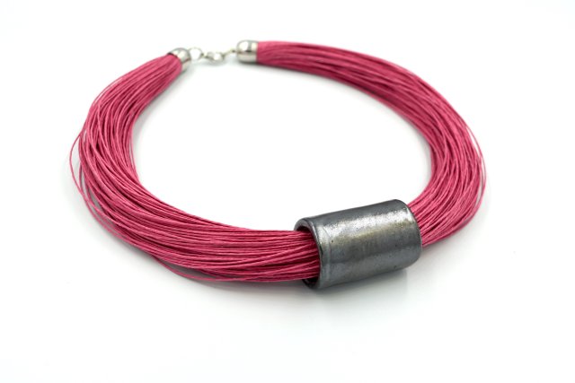 NASZYJNIK LEN Z CERAMIKĄ ROSE&GRAPHITE