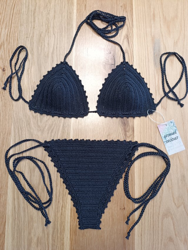 Bikini szydełkowe czarne M