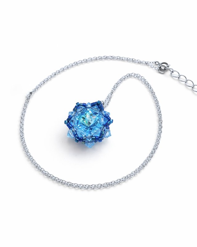 Błękitny Naszyjnik "Aqua Bohemica Maxima" z kryształów Preciosa