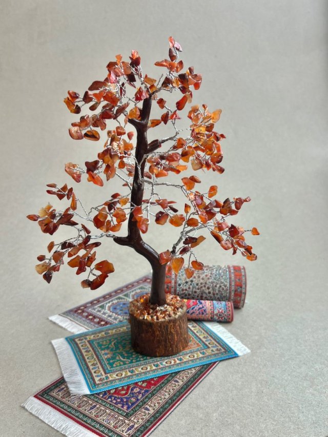 Natural Carnelian Bonsai Tree ❤ Talizman szczęścia -Odwaga, kreatywnosć, ochrona