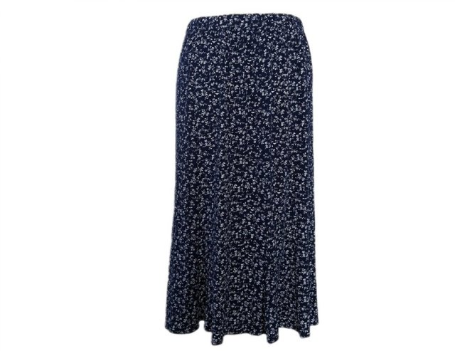 Granatowa spódnica w kwiatuszki