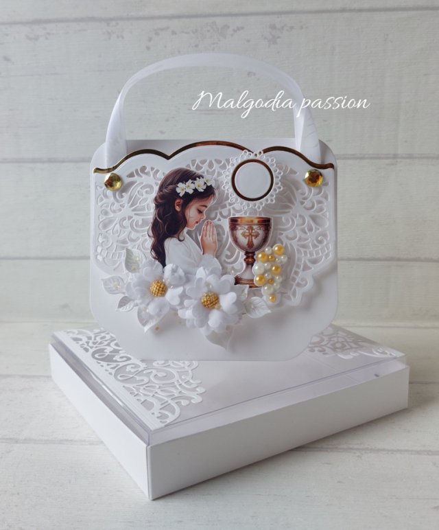 Kartka torebka na komunię