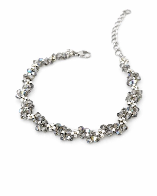 Delikatna bransoletka "Black Diamond" z kryształów Preciosa