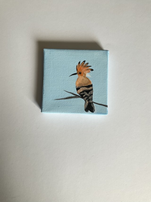 obraz ptaszek ręcznie malowany