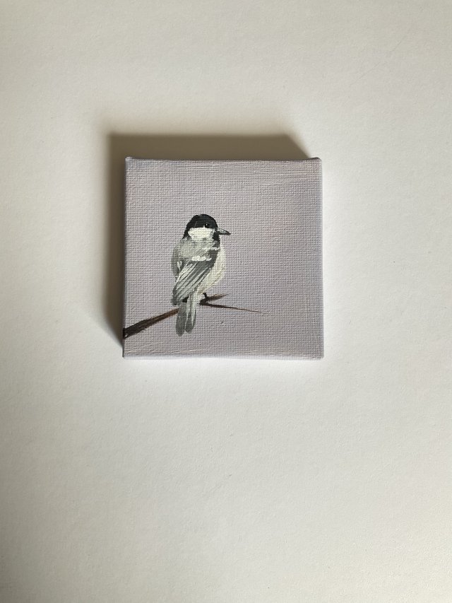 obraz ptaszek ręcznie malowany