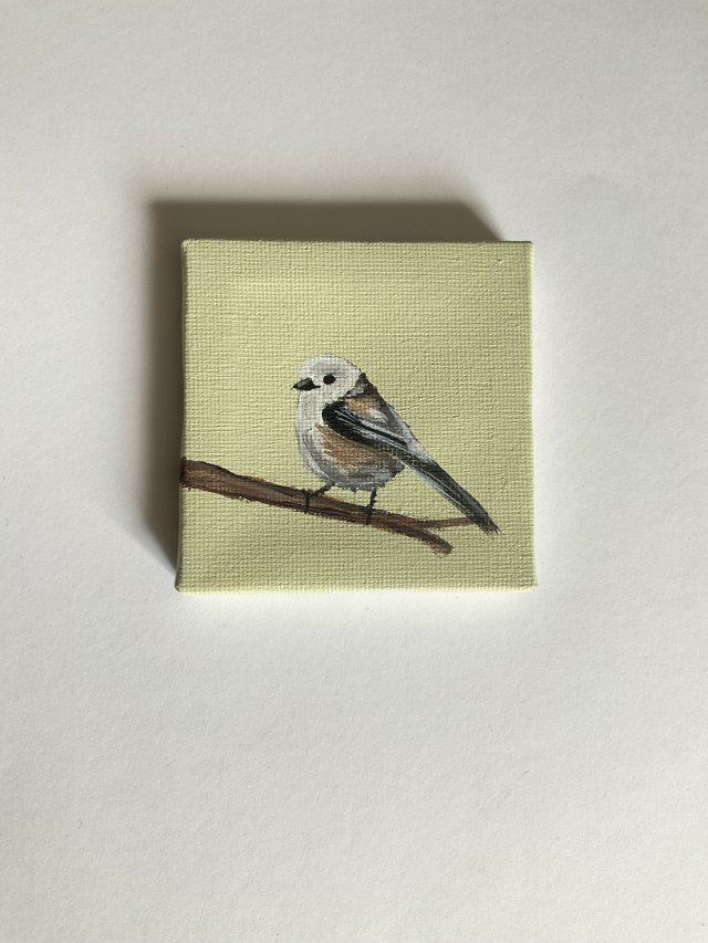 obraz ptaszek ręcznie malowany