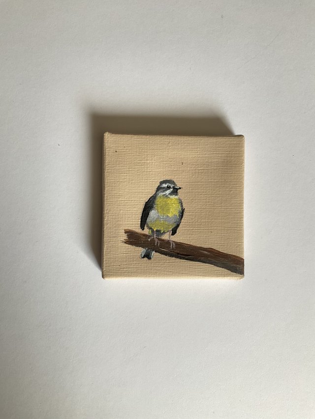 obraz ptaszek ręcznie malowany