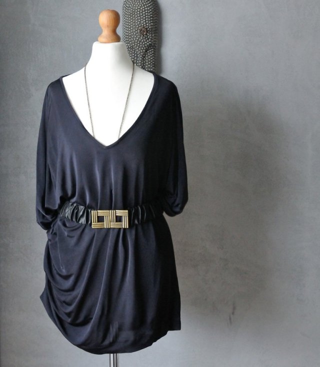 Sukienka REISS tunika miękka drapowana oversize XS S