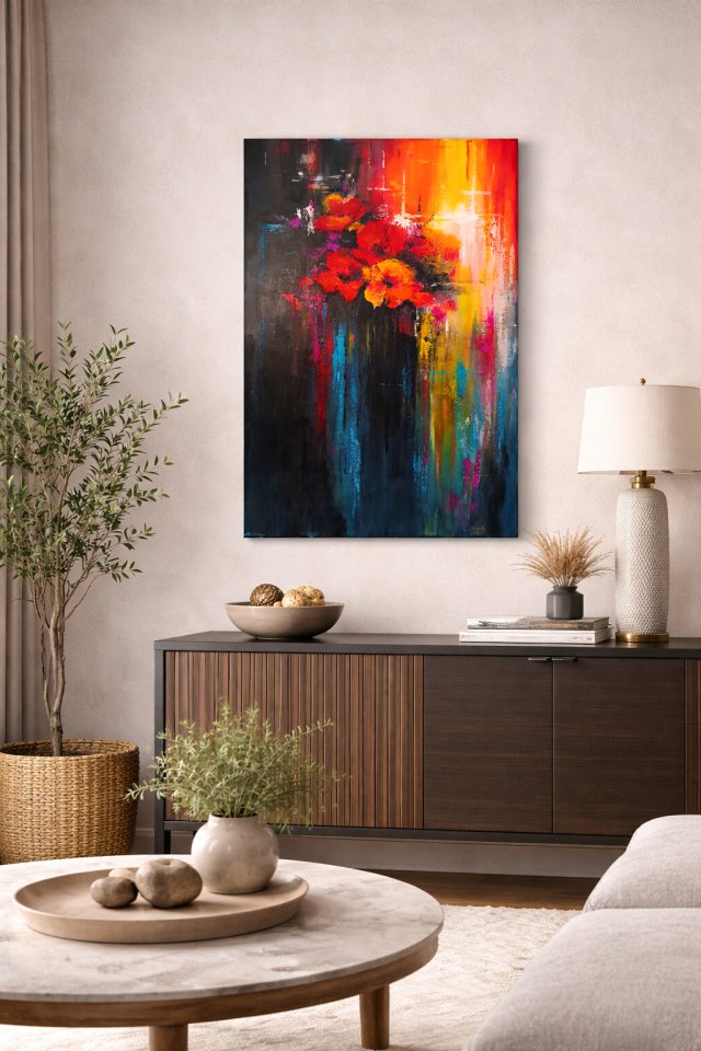 Kwitnięcie w mroku 78x58 cm