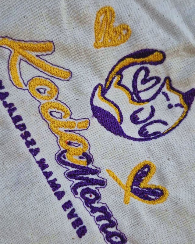 Kocia Mama - Torba Shopperka z haftem - dla kociary - handmade