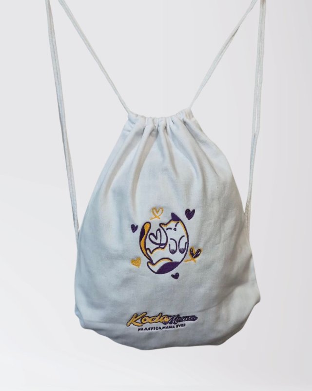 Plecak worek - Kocia Mama - dla kociary - haft - handmade